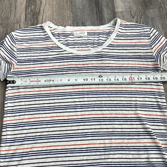 Velvet by Spencer & Graham Striped Knit Tee, White Purple Orange Blue, sz small - Picture 6 of 9